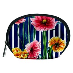 Charming And Cheerful Watercolor Flowers Accessory Pouch (medium)