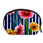 Charming And Cheerful Watercolor Flowers Accessory Pouch (Large) Front