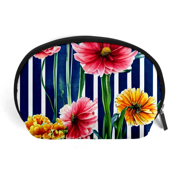 Charming And Cheerful Watercolor Flowers Accessory Pouch (Large)