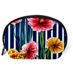 Charming And Cheerful Watercolor Flowers Accessory Pouch (Large) Back