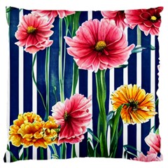 Charming And Cheerful Watercolor Flowers Standard Premium Plush Fleece Cushion Case (Two Sides)