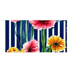 Charming And Cheerful Watercolor Flowers Satin Wrap 35  X 70  by GardenOfOphir