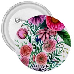 Captivating And Celestial Watercolor Flowers 3  Buttons by GardenOfOphir