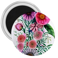 Captivating And Celestial Watercolor Flowers 3  Magnets by GardenOfOphir