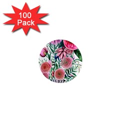 Captivating And Celestial Watercolor Flowers 1  Mini Magnets (100 Pack)  by GardenOfOphir