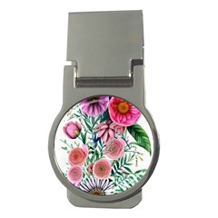 Captivating And Celestial Watercolor Flowers Money Clips (round)  by GardenOfOphir