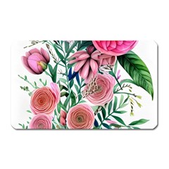 Captivating And Celestial Watercolor Flowers Magnet (rectangular) by GardenOfOphir