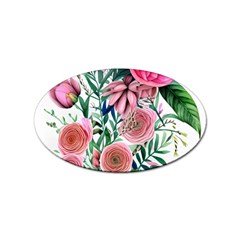 Captivating And Celestial Watercolor Flowers Sticker Oval (100 Pack) by GardenOfOphir