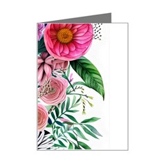 Captivating And Celestial Watercolor Flowers Mini Greeting Card by GardenOfOphir