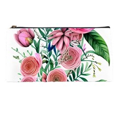 Captivating And Celestial Watercolor Flowers Pencil Case by GardenOfOphir