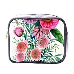 Captivating And Celestial Watercolor Flowers Mini Toiletries Bag (one Side) by GardenOfOphir