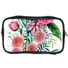 Captivating And Celestial Watercolor Flowers Toiletries Bag (one Side) by GardenOfOphir