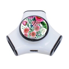 Captivating And Celestial Watercolor Flowers 3-port Usb Hub by GardenOfOphir