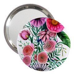 Captivating And Celestial Watercolor Flowers 3  Handbag Mirrors by GardenOfOphir