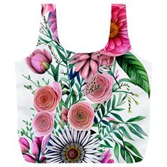 Captivating And Celestial Watercolor Flowers Full Print Recycle Bag (xl) by GardenOfOphir