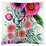 Captivating And Celestial Watercolor Flowers Standard Premium Plush Fleece Cushion Case (One Side) Front