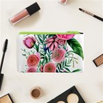 Captivating And Celestial Watercolor Flowers Cosmetic Bag (XS) Back