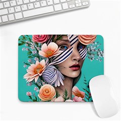 Whimsy Lady Combined Watercolor Flowers Small Mousepad by GardenOfOphir