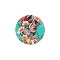 Whimsy Lady Combined Watercolor Flowers Golf Ball Marker (10 Pack) by GardenOfOphir