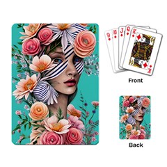 Whimsy Lady Combined Watercolor Flowers Playing Cards Single Design (rectangle) by GardenOfOphir