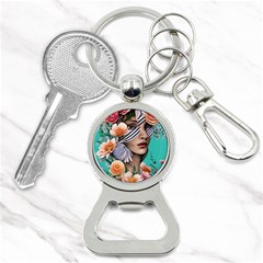 Whimsy Lady Combined Watercolor Flowers Bottle Opener Key Chain by GardenOfOphir