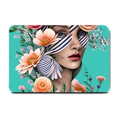 Whimsy Lady Combined Watercolor Flowers Small Doormat by GardenOfOphir