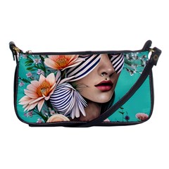 Whimsy Lady Combined Watercolor Flowers Shoulder Clutch Bag by GardenOfOphir