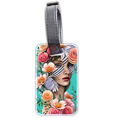 Whimsy Lady Combined Watercolor Flowers Luggage Tag (two Sides) by GardenOfOphir