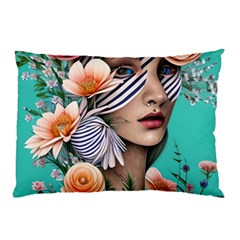 Whimsy Lady Combined Watercolor Flowers Pillow Case (two Sides) by GardenOfOphir