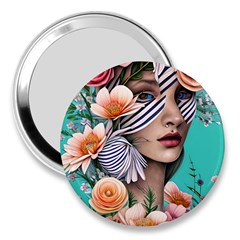 Whimsy Lady Combined Watercolor Flowers 3  Handbag Mirrors by GardenOfOphir