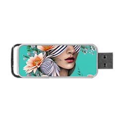 Whimsy Lady Combined Watercolor Flowers Portable Usb Flash (one Side) by GardenOfOphir