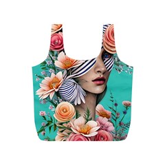 Whimsy Lady Combined Watercolor Flowers Full Print Recycle Bag (s) by GardenOfOphir