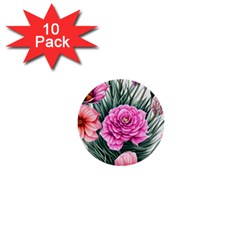 Color-infused Watercolor Flowers 1  Mini Buttons (10 Pack)  by GardenOfOphir