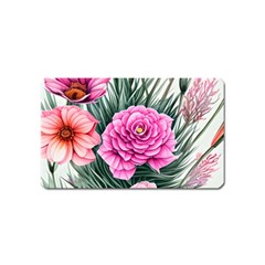 Color-infused Watercolor Flowers Magnet (name Card) by GardenOfOphir