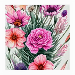 Color-infused Watercolor Flowers Medium Glasses Cloth (2 Sides) by GardenOfOphir