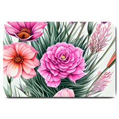 Color-infused Watercolor Flowers Large Doormat by GardenOfOphir