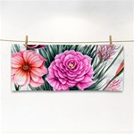 Color-infused Watercolor Flowers Hand Towel Front