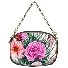 Color-infused Watercolor Flowers Chain Purse (two Sides) by GardenOfOphir