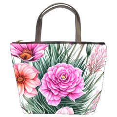 Color-infused Watercolor Flowers Bucket Bag by GardenOfOphir