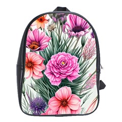 Color-infused Watercolor Flowers School Bag (large) by GardenOfOphir