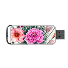 Color-infused Watercolor Flowers Portable Usb Flash (one Side) by GardenOfOphir