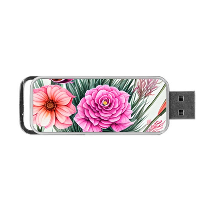 Color-infused Watercolor Flowers Portable USB Flash (Two Sides)