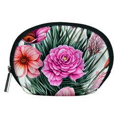 Color-infused Watercolor Flowers Accessory Pouch (medium)