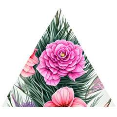 Color-infused Watercolor Flowers Wooden Puzzle Triangle by GardenOfOphir