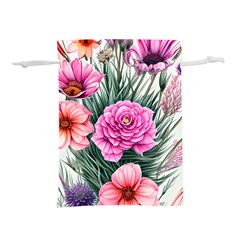 Color-infused Watercolor Flowers Lightweight Drawstring Pouch (m) by GardenOfOphir