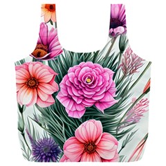 Color-infused Watercolor Flowers Full Print Recycle Bag (xxxl) by GardenOfOphir