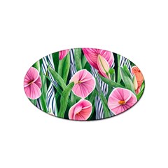 Classy Watercolor Flowers Sticker Oval (100 Pack) by GardenOfOphir