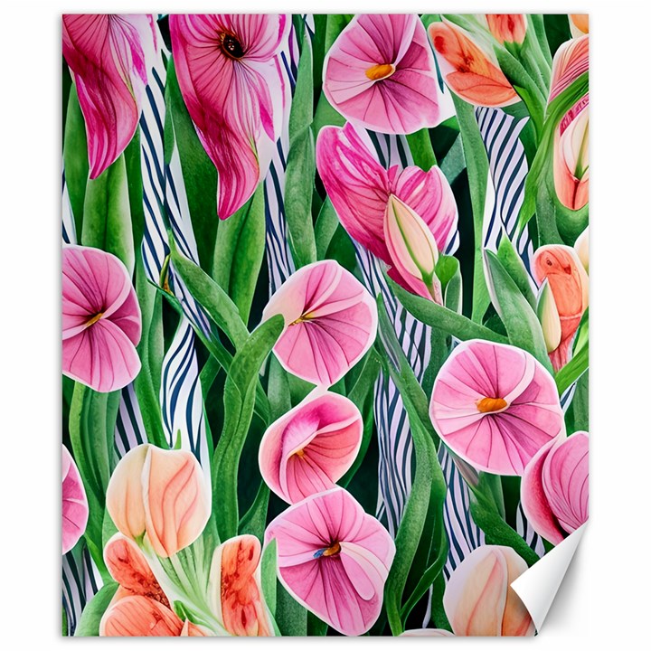 Classy Watercolor Flowers Canvas 20  x 24 