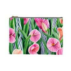 Classy Watercolor Flowers Cosmetic Bag (large) by GardenOfOphir