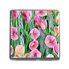 Classy Watercolor Flowers Memory Card Reader (square 5 Slot) by GardenOfOphir